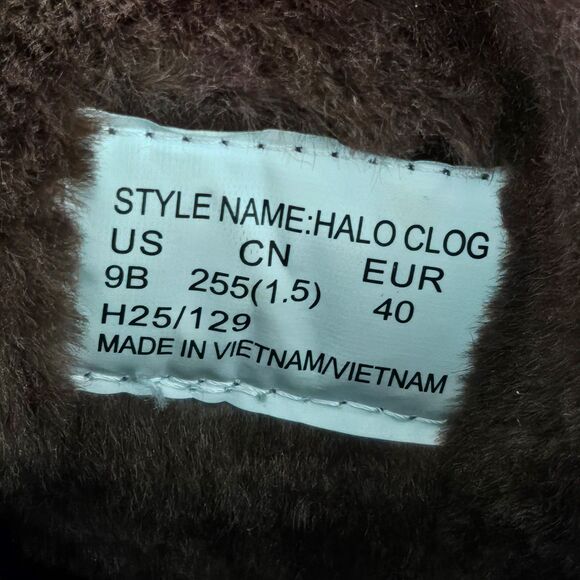 Kate Spade New York Halo Clogs Hot Fudge Faux Fur Womens Slippers Size 9 EUC